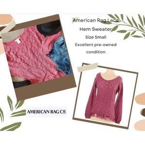 American Rag Lace-Hem Sweater